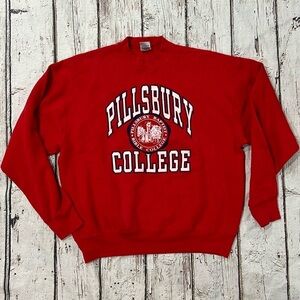 Vintage Pillsbury College Minnesota Collegiate Red 1980s Crewneck Sweatshirt